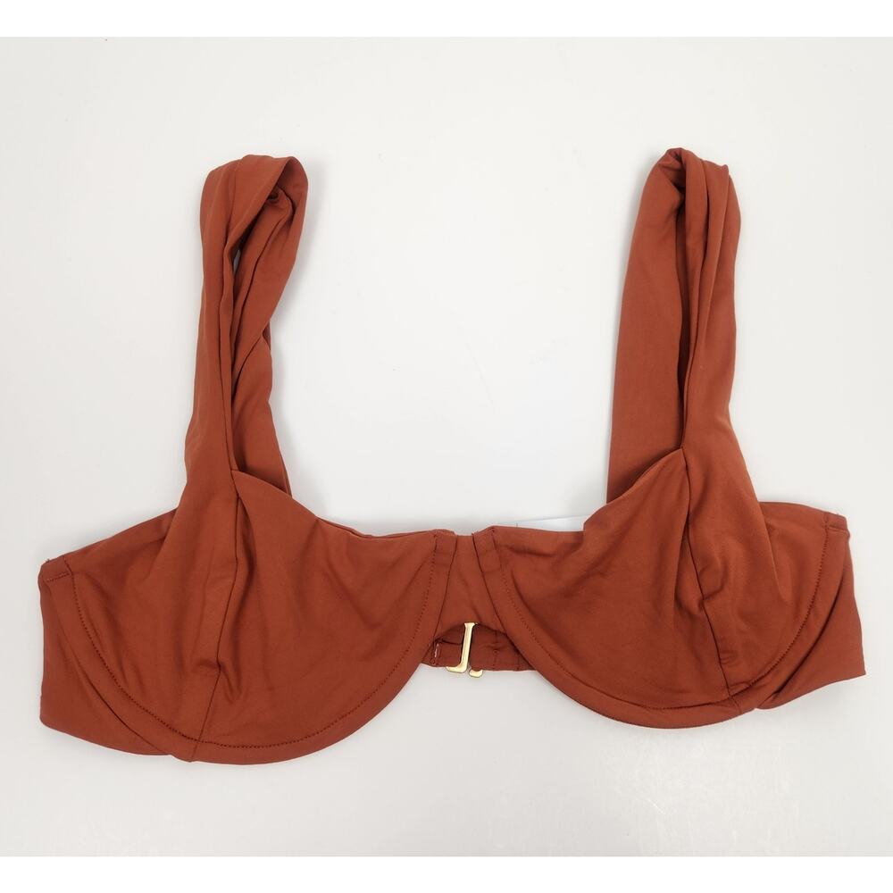 L*Space Tori Bikini Top in Amber Brown Size XL Underwire NWT